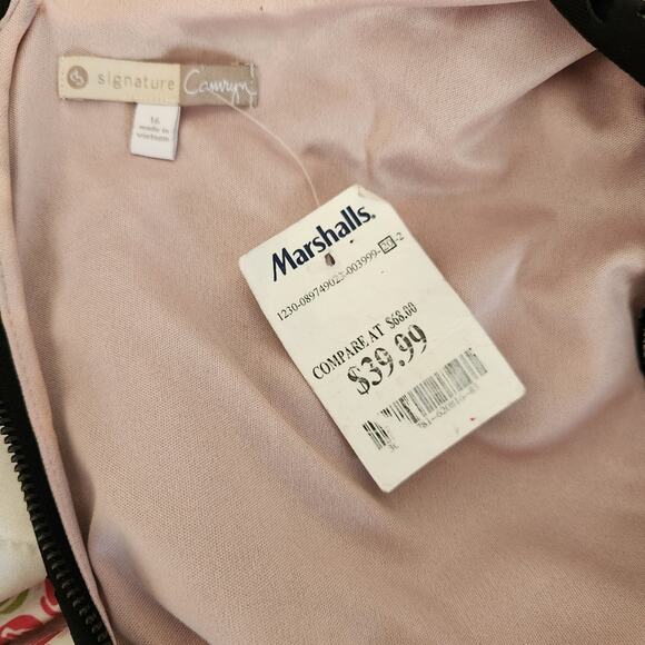 SIGNATURE CAMRYN Black Eyelet Laser Cut Sheath Dress Size 16 - Picture 7 of 10